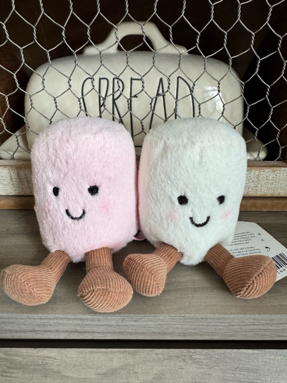 SOLD ❌ Amuseable jellycat Pink & White Marshmallow plush Pair new with tags